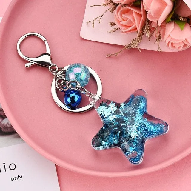 Quicksand Star glitter Keyring