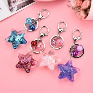 Quicksand Star glitter Keyring