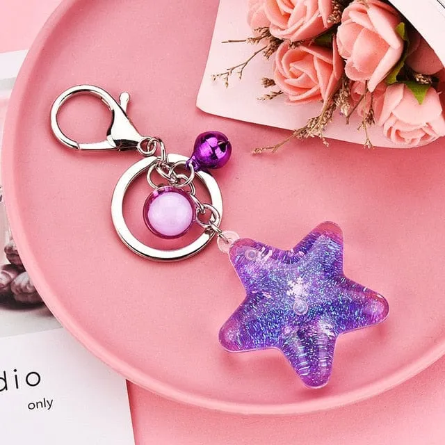 Quicksand Star glitter Keyring