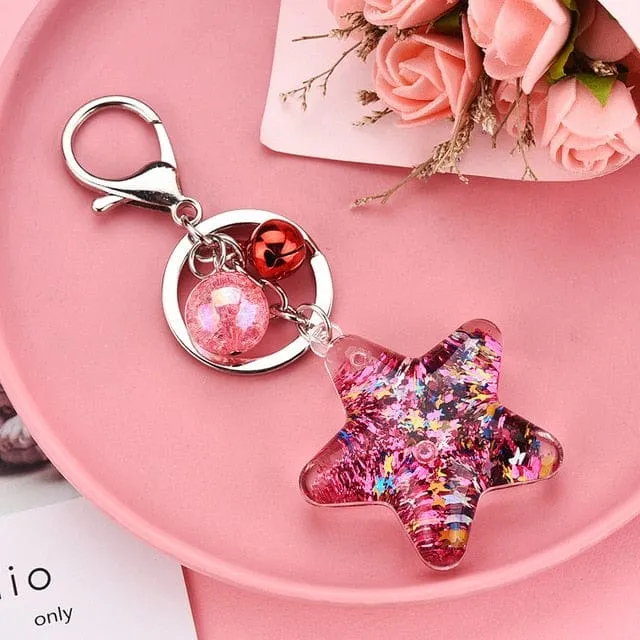 Quicksand Star glitter Keyring