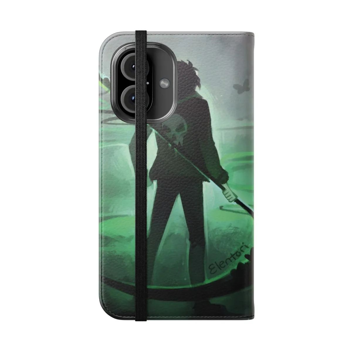 "Enchanting Dark-Themed Phone Case with Iconic Characters"