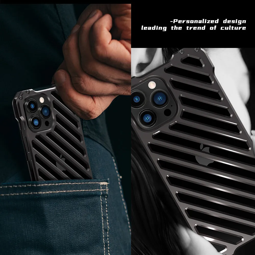 R-Just Breathable Armor Shockproof Aluminum Shell Metal Case with Lens Protector