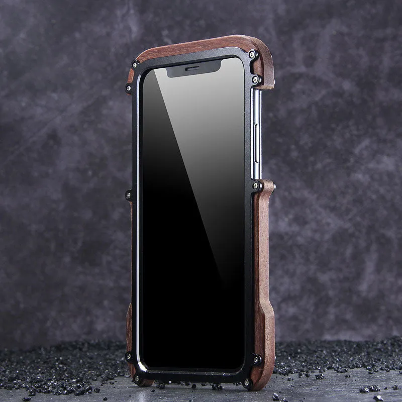 R-Just IRONWOOD Light Slim Timber Aluminum Metal Wood Bumper Case Cover