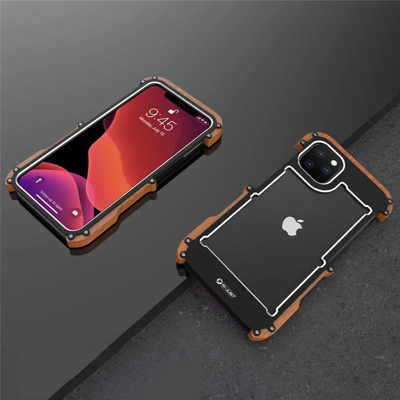 R-Just IRONWOOD Light Slim Timber Aluminum Metal Wood Bumper Case Cover