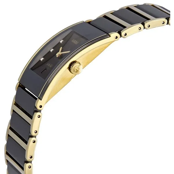 Rado Integral Jubile Black Diamond Dial Two Tone Ceramic Ladies Watch R20788752