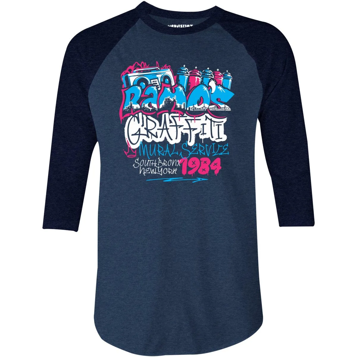 Ramo's Graffiti & Mural Service - 3/4 Sleeve Raglan T-Shirt