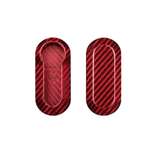 Real Carbon Fiber Remote Flip Key Case for FIAT 500 Ducato Grande Punto Doblò Bravo Panda Punto (Red)