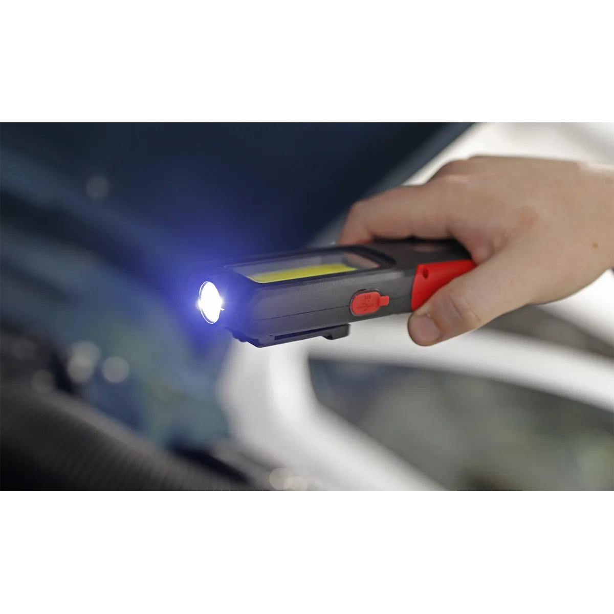 Rechargeable Inspection Lamp Red 5W COB   3W LED   Power Bank