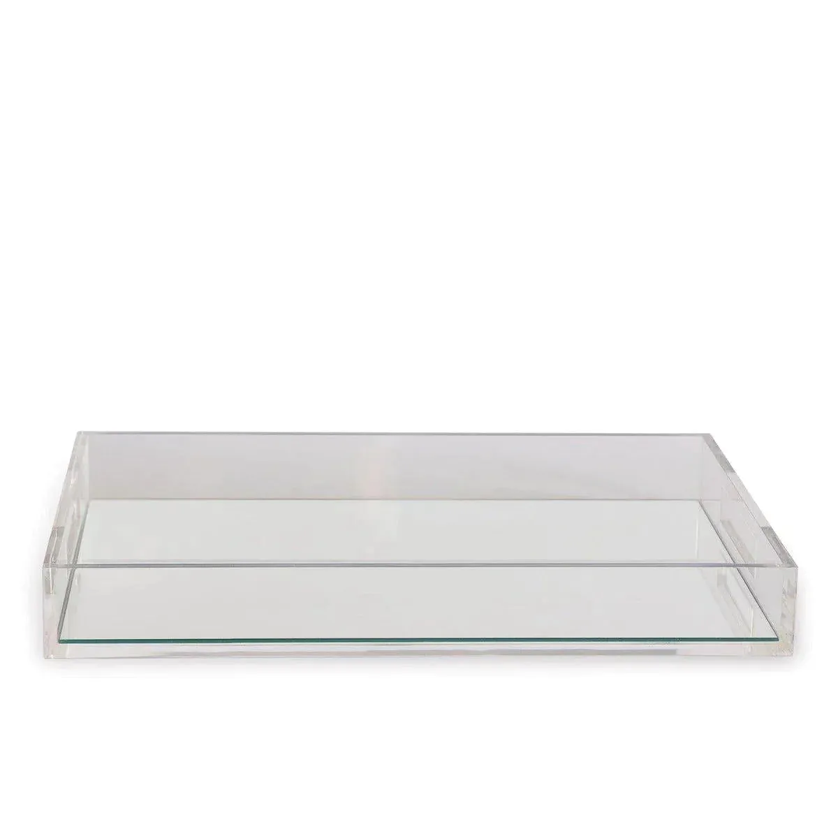 Rectangular Lucite Tray with Mirror Base