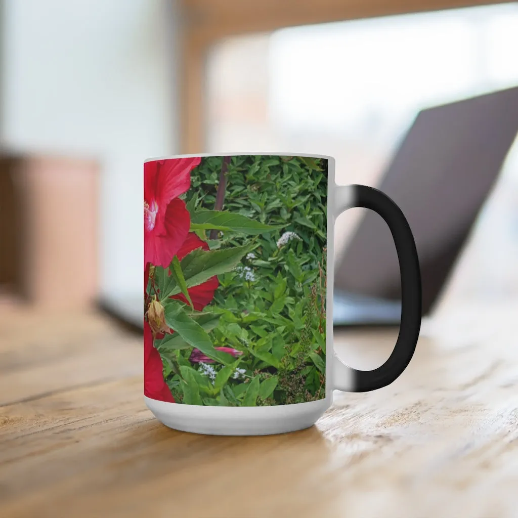 Red Flowers Color Changing Mug
