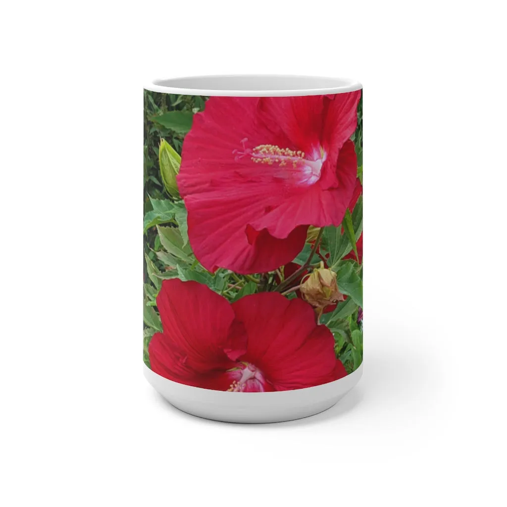 Red Flowers Color Changing Mug