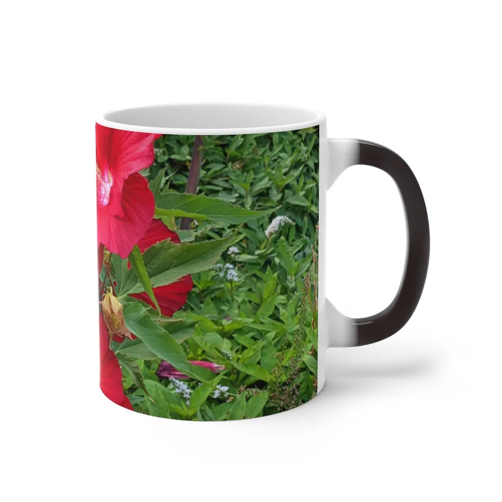 Red Flowers Color Changing Mug