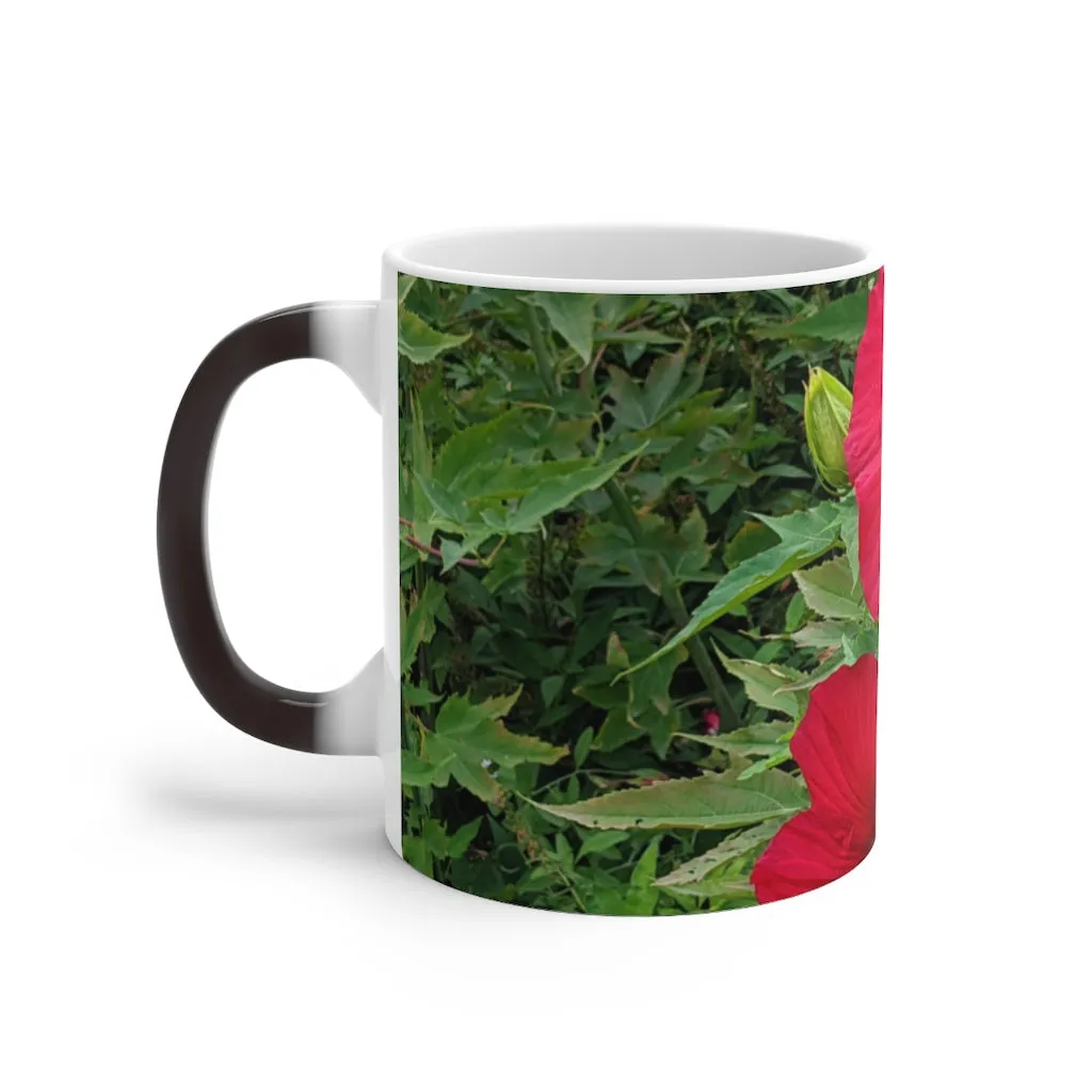 Red Flowers Color Changing Mug