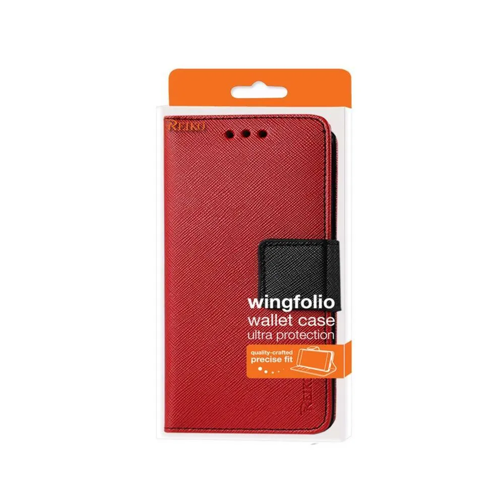 Reiko ZTE N817Wallet Case 3 In 1 With Interior Polymer Red