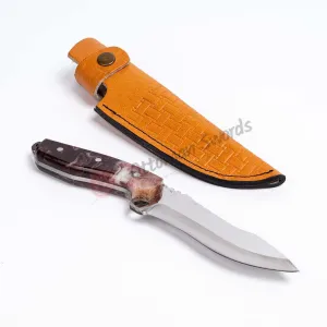 Resin Handle Custom Hunting Knife Milky Brown