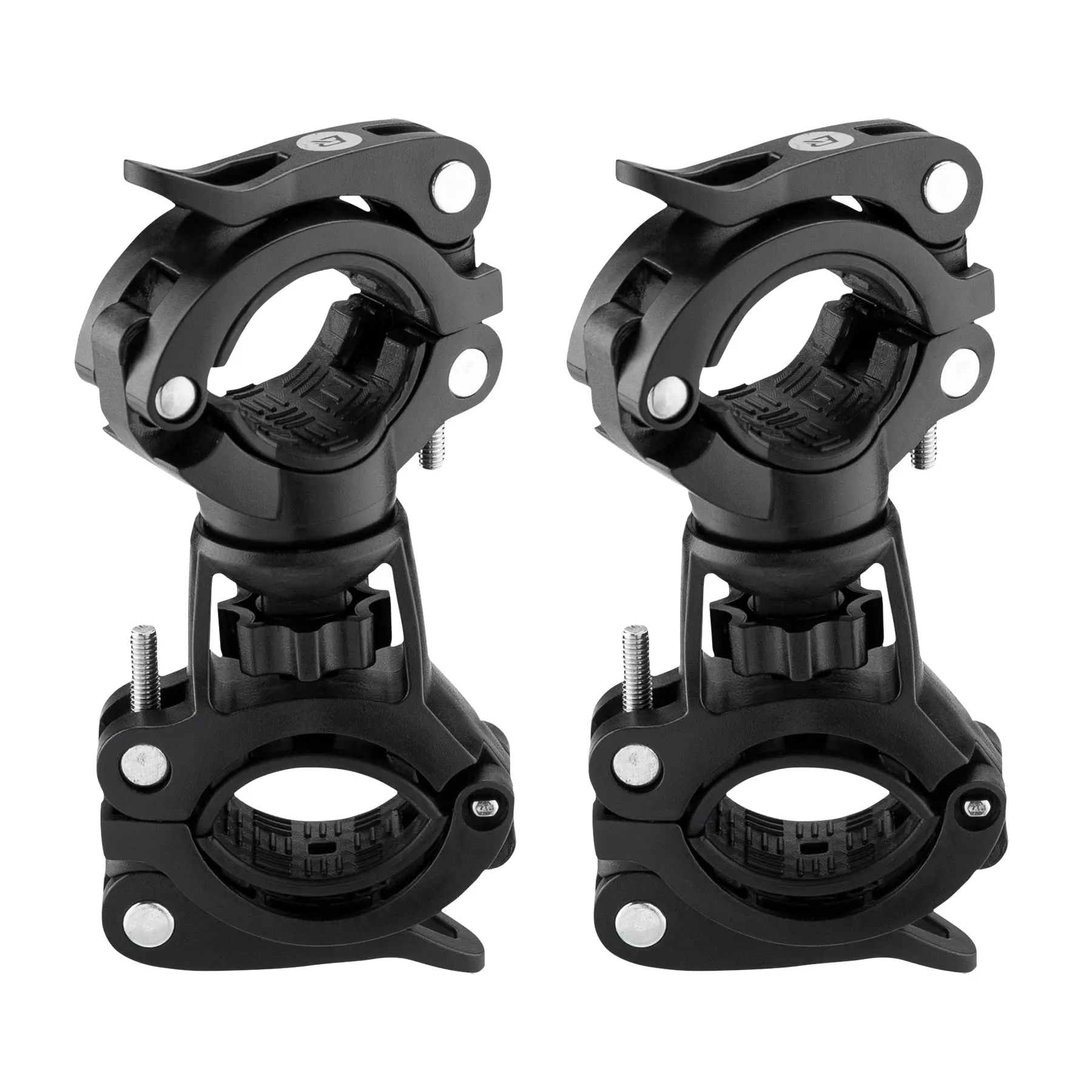 ROCKBROS 2 Pieces Bike Torch Clamp 360° Rotatable Bike Flashlight Mount