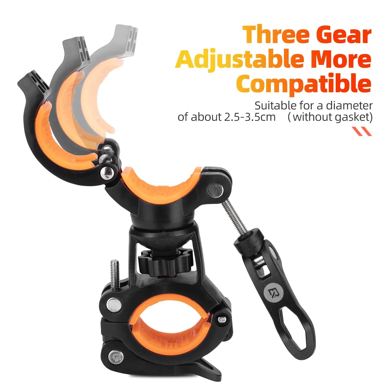 ROCKBROS 360° Rotatable Bike Flashlight Mount for Handlebar Diameter 20-35mm