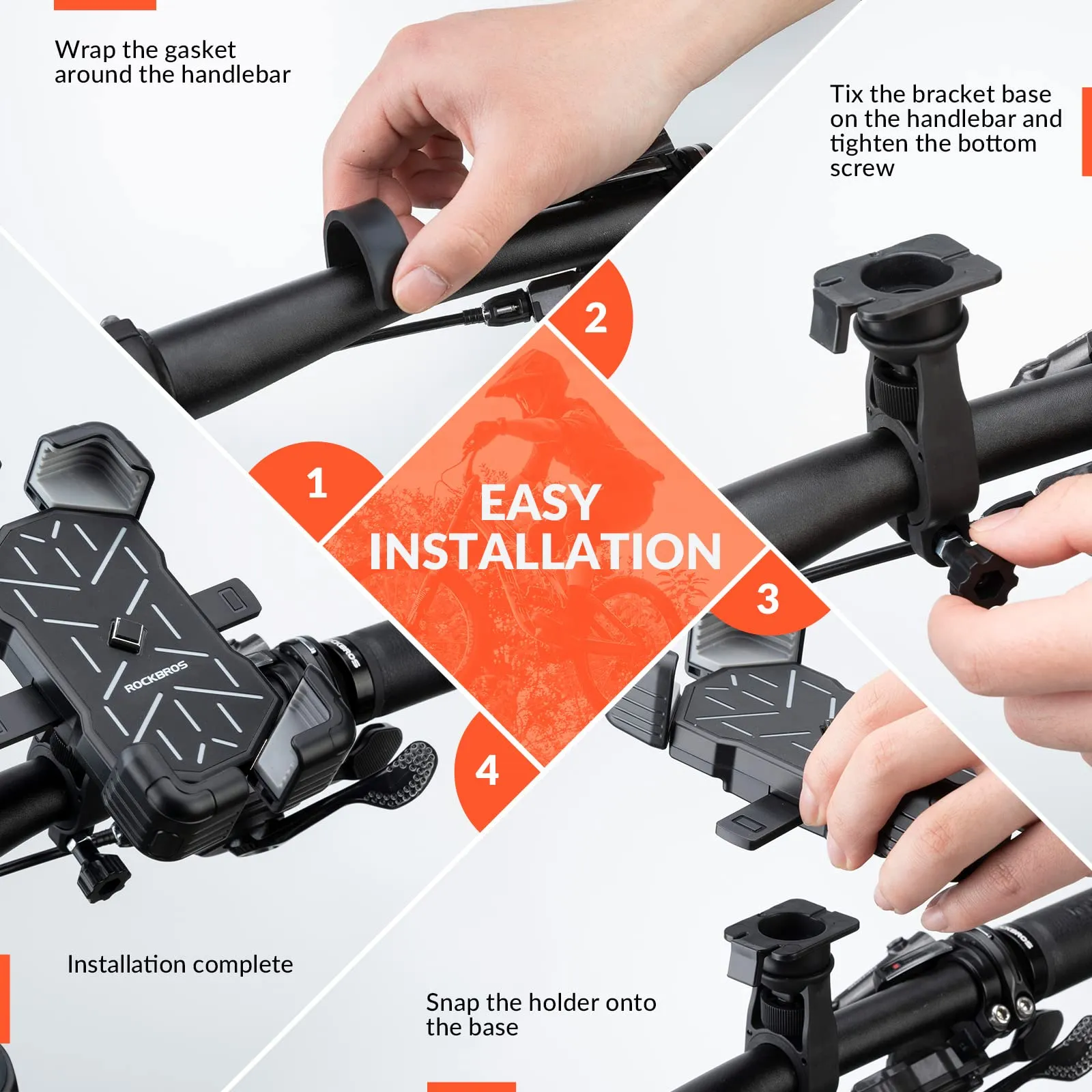 ROCKBROS Bike Mobile Phone Holder 360° Rotatable