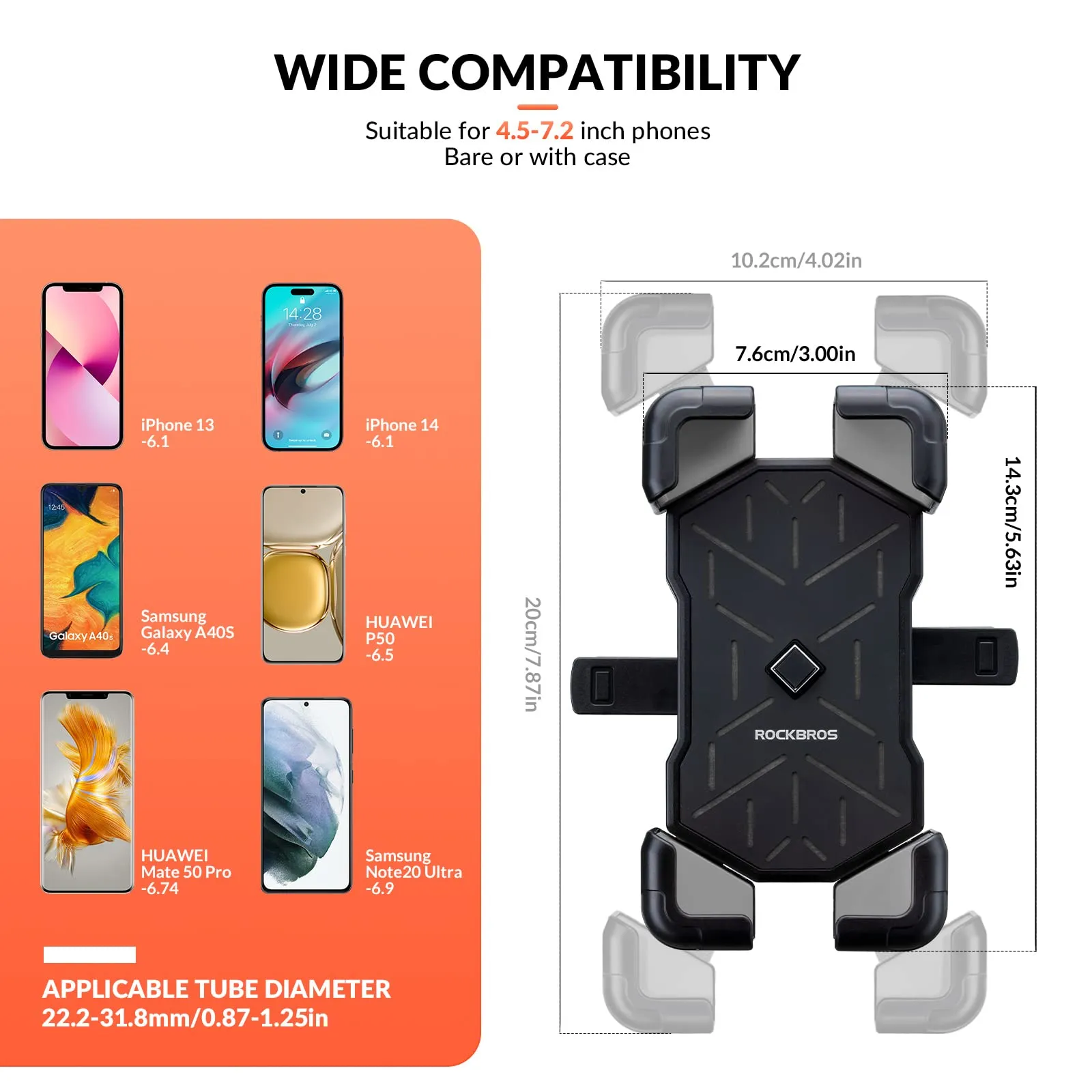 ROCKBROS Bike Mobile Phone Holder 360° Rotatable