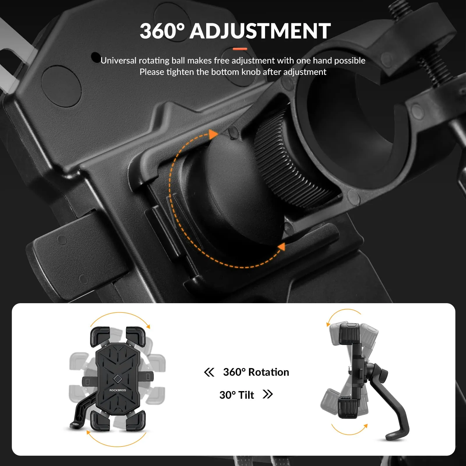 ROCKBROS Bike Mobile Phone Holder 360° Rotatable