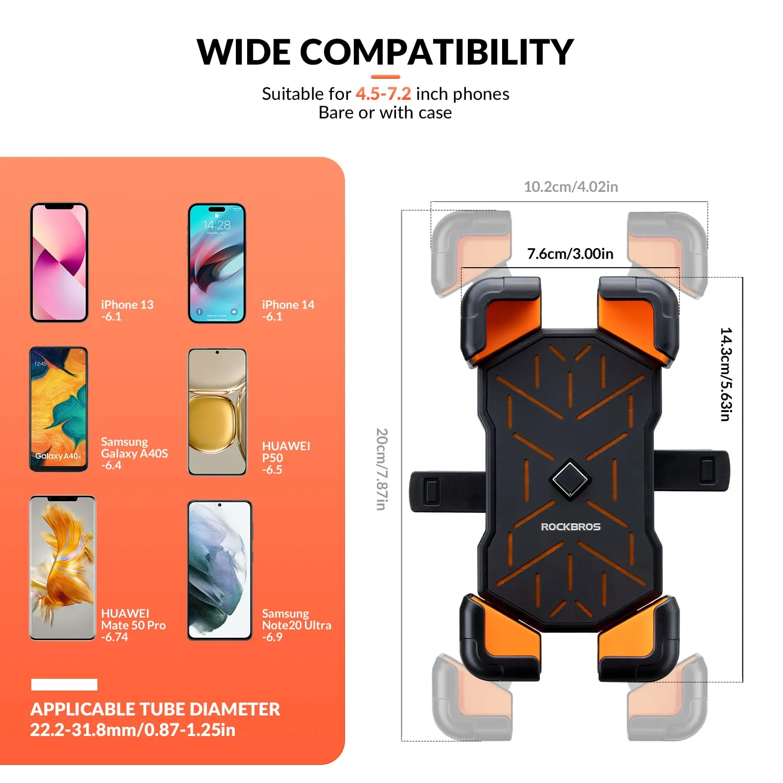 ROCKBROS Bike Mobile Phone Holder 360° Rotatable