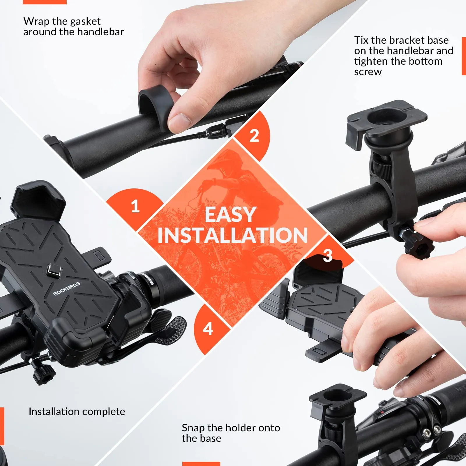 ROCKBROS Bike Mobile Phone Holder 360° Rotatable