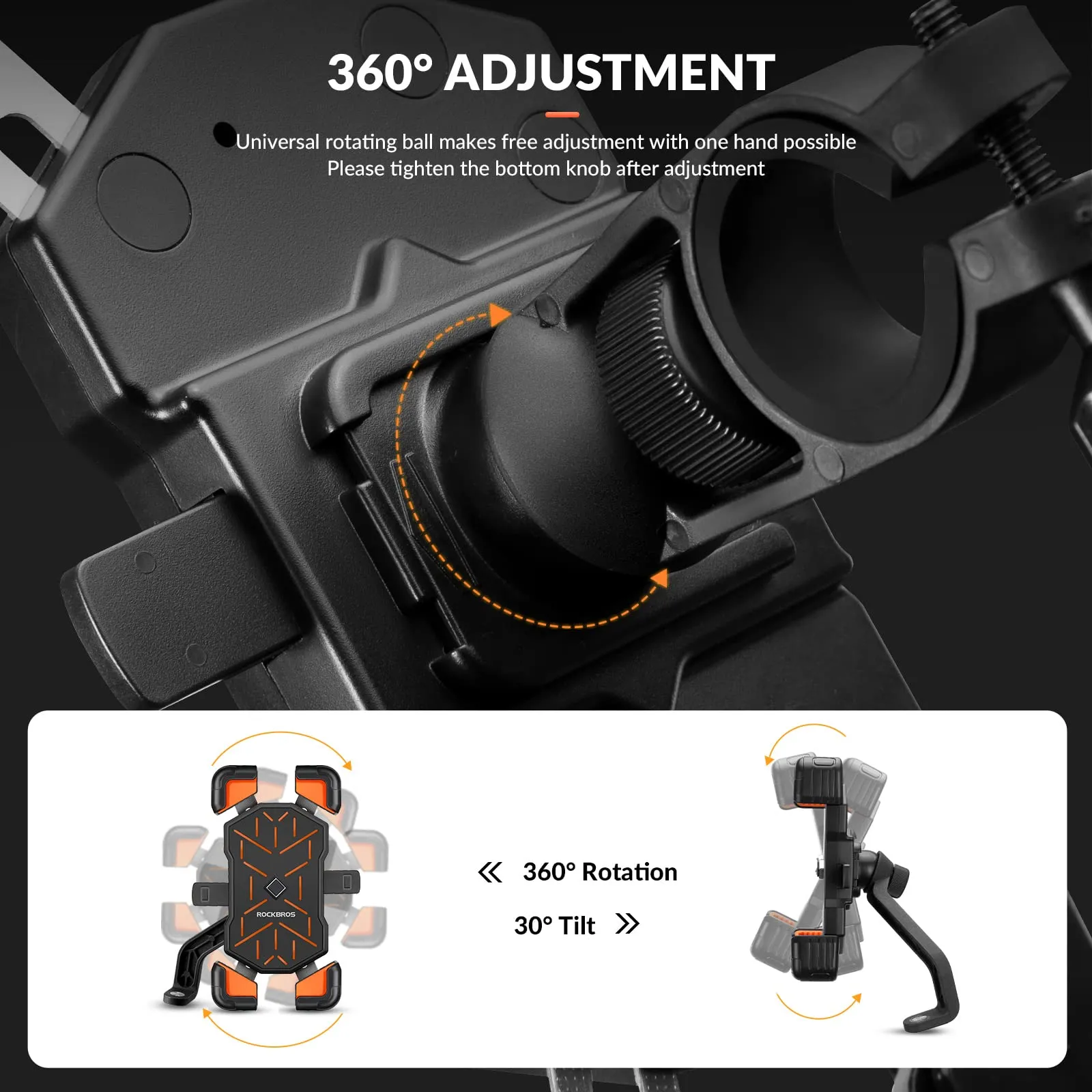 ROCKBROS Bike Mobile Phone Holder 360° Rotatable