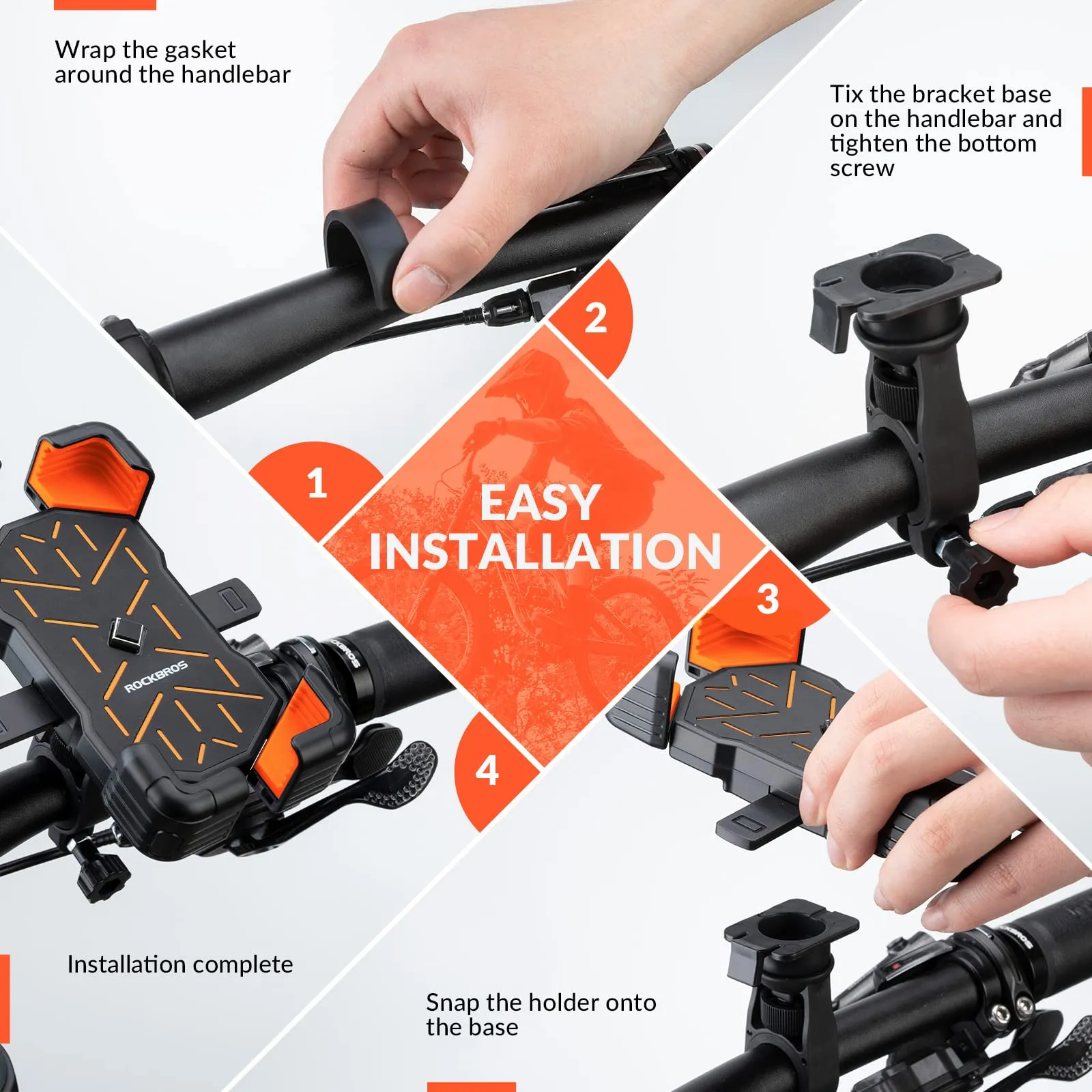 ROCKBROS Bike Mobile Phone Holder 360° Rotatable