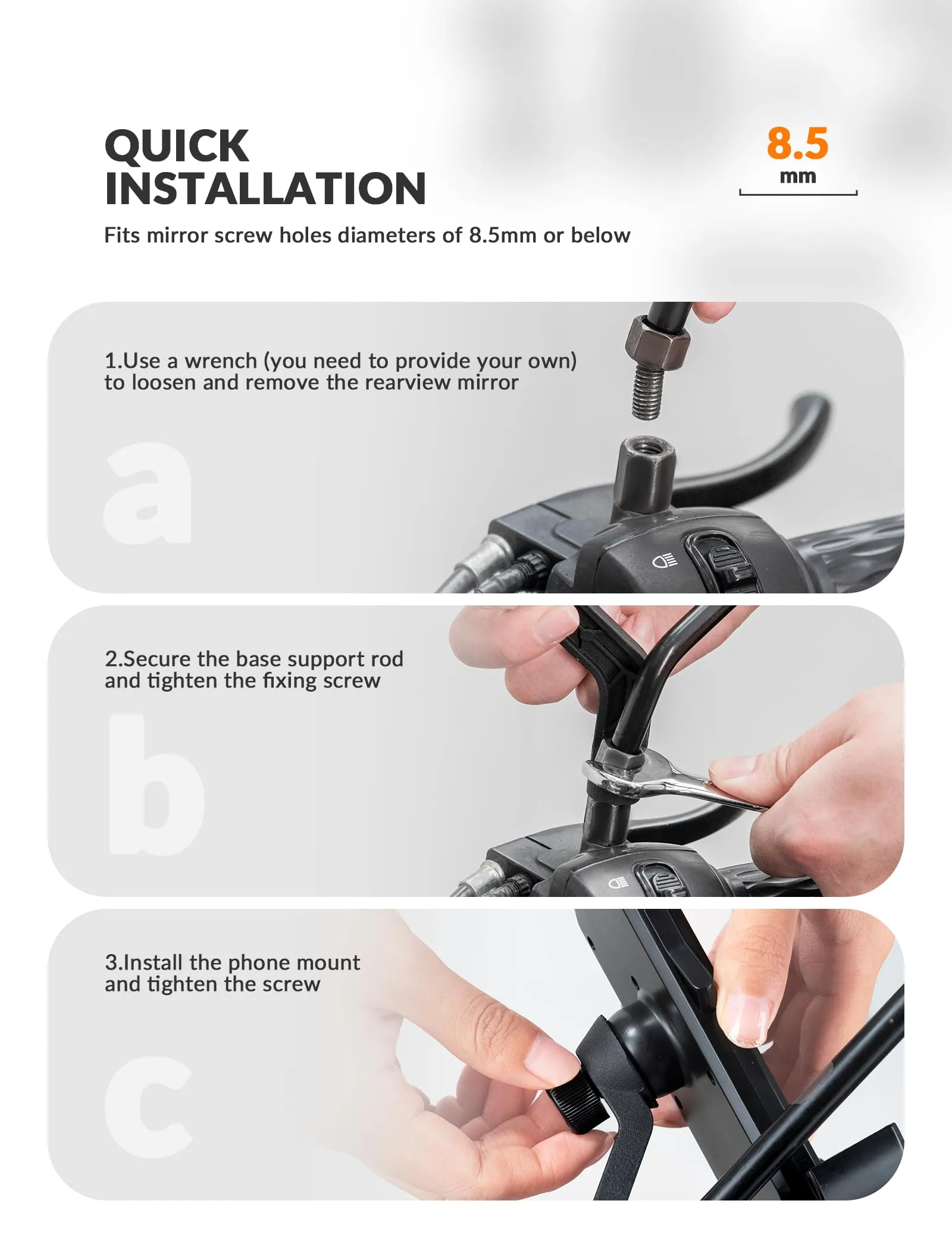 ROCKBROS Bike Phone Mount 360°Rotatable Phone Mount for Bicycle Motorcycle