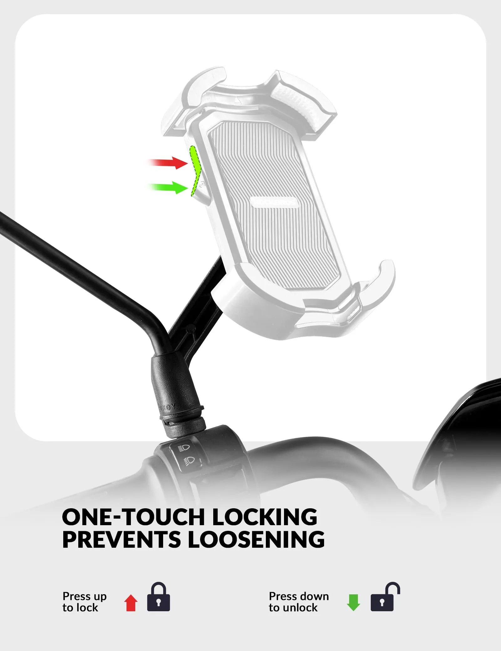 ROCKBROS Bike Phone Mount 360°Rotatable Phone Mount for Bicycle Motorcycle