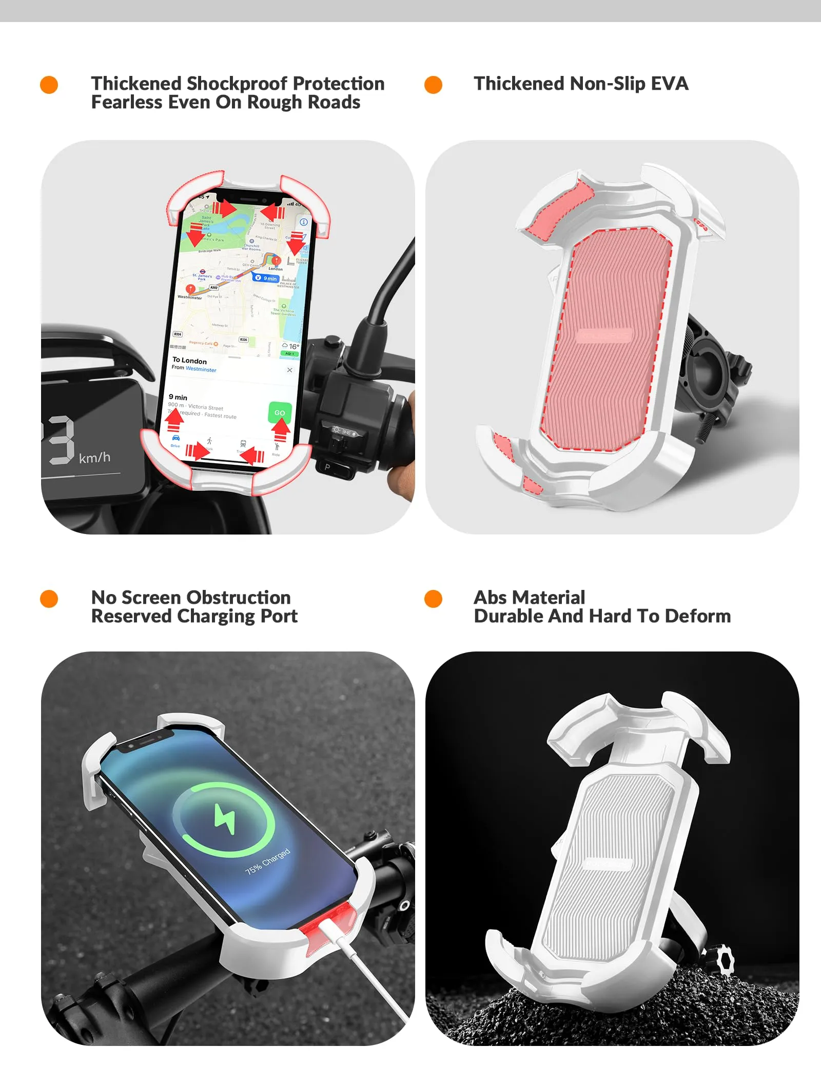 ROCKBROS Bike Phone Mount 360°Rotatable Phone Mount for Bicycle Motorcycle