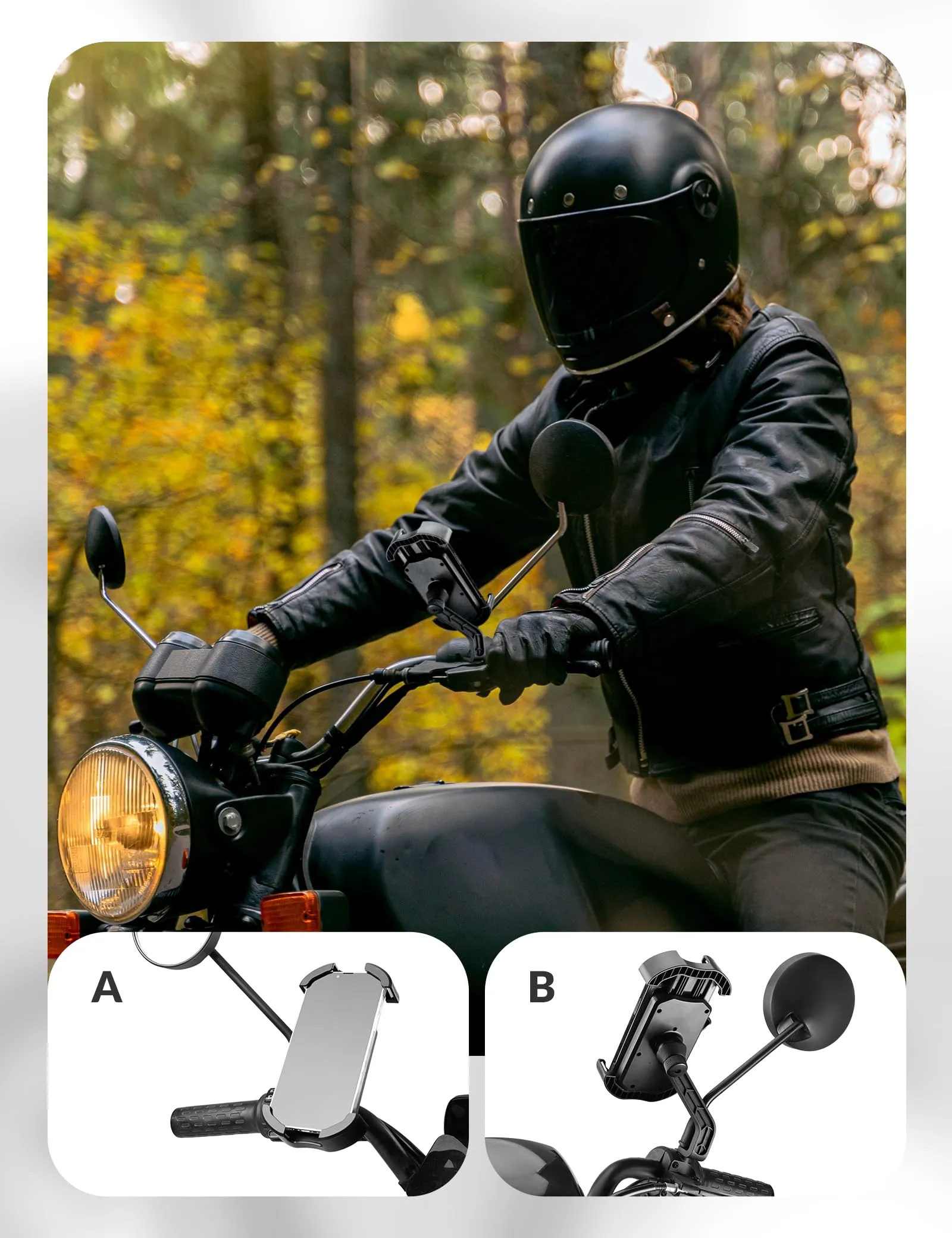ROCKBROS Bike Phone Mount 360°Rotatable Phone Mount for Bicycle Motorcycle