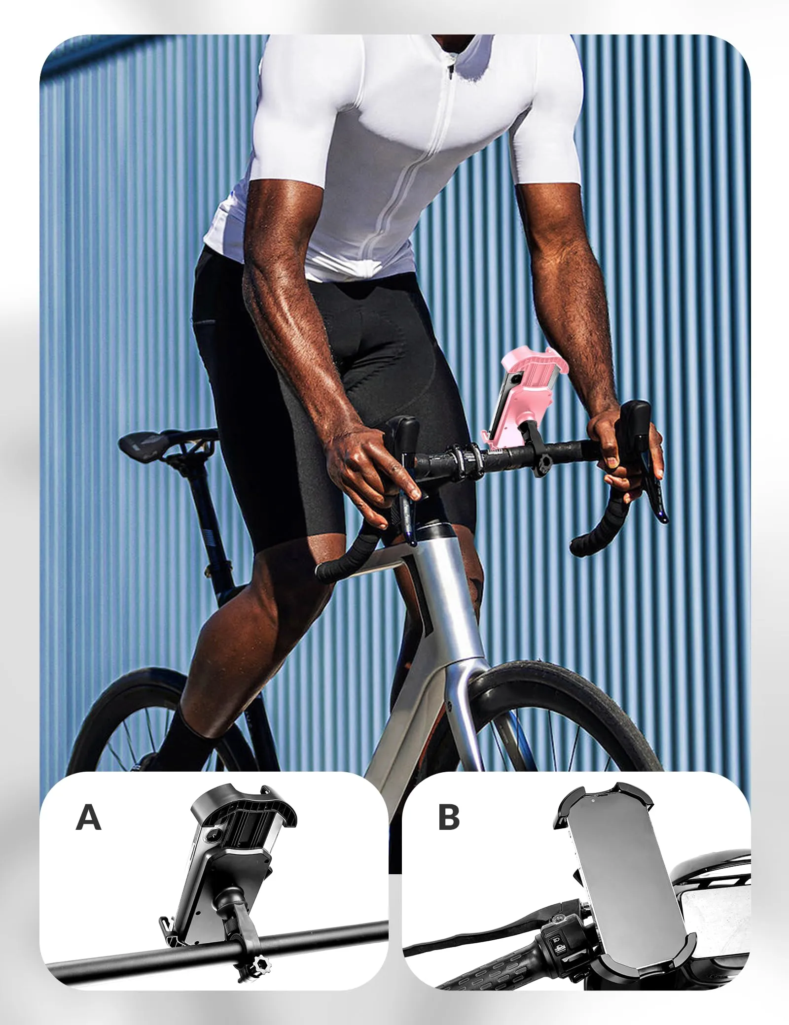 ROCKBROS Bike Phone Mount 360°Rotatable Phone Mount for Bicycle Motorcycle