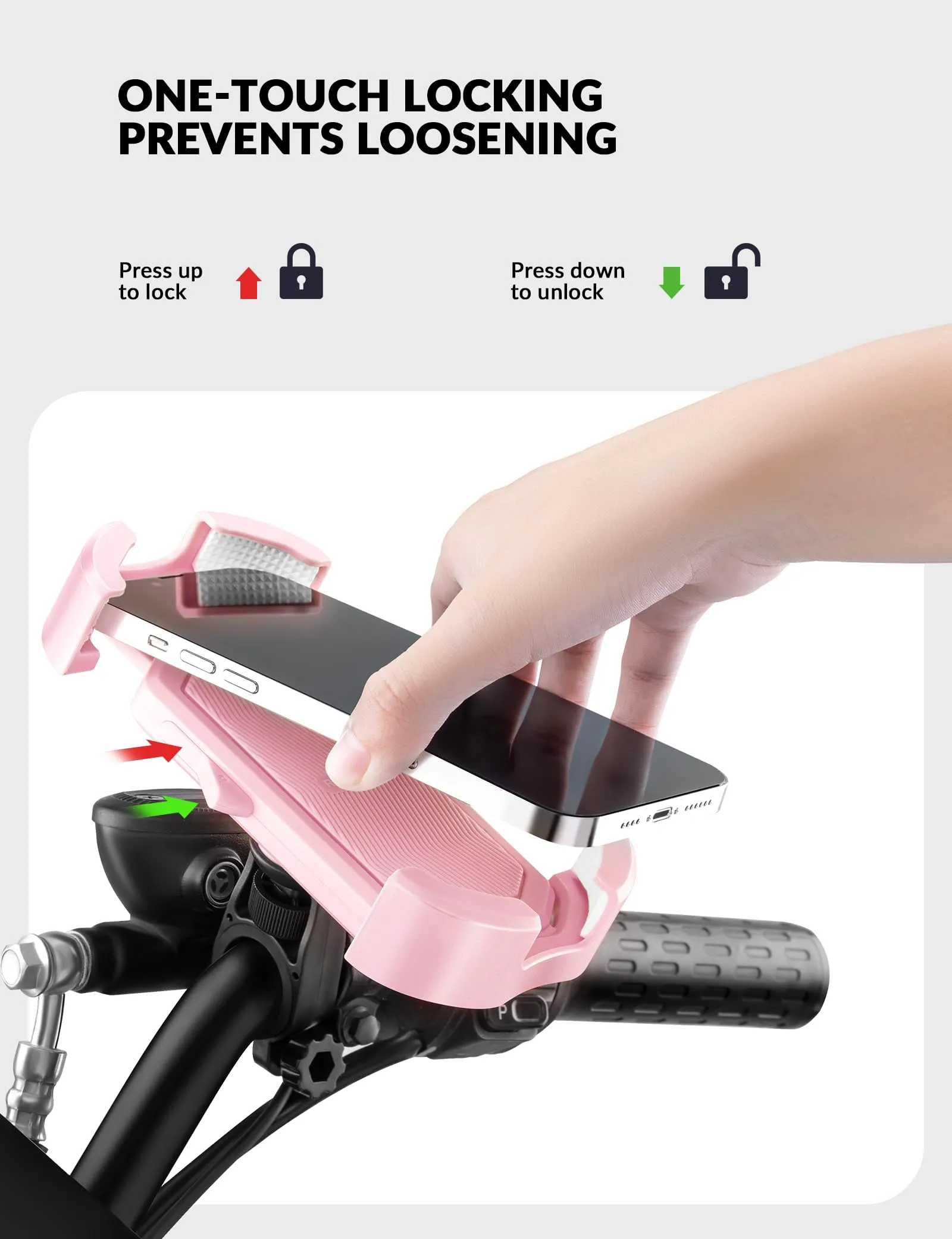 ROCKBROS Bike Phone Mount 360°Rotatable Phone Mount for Bicycle Motorcycle