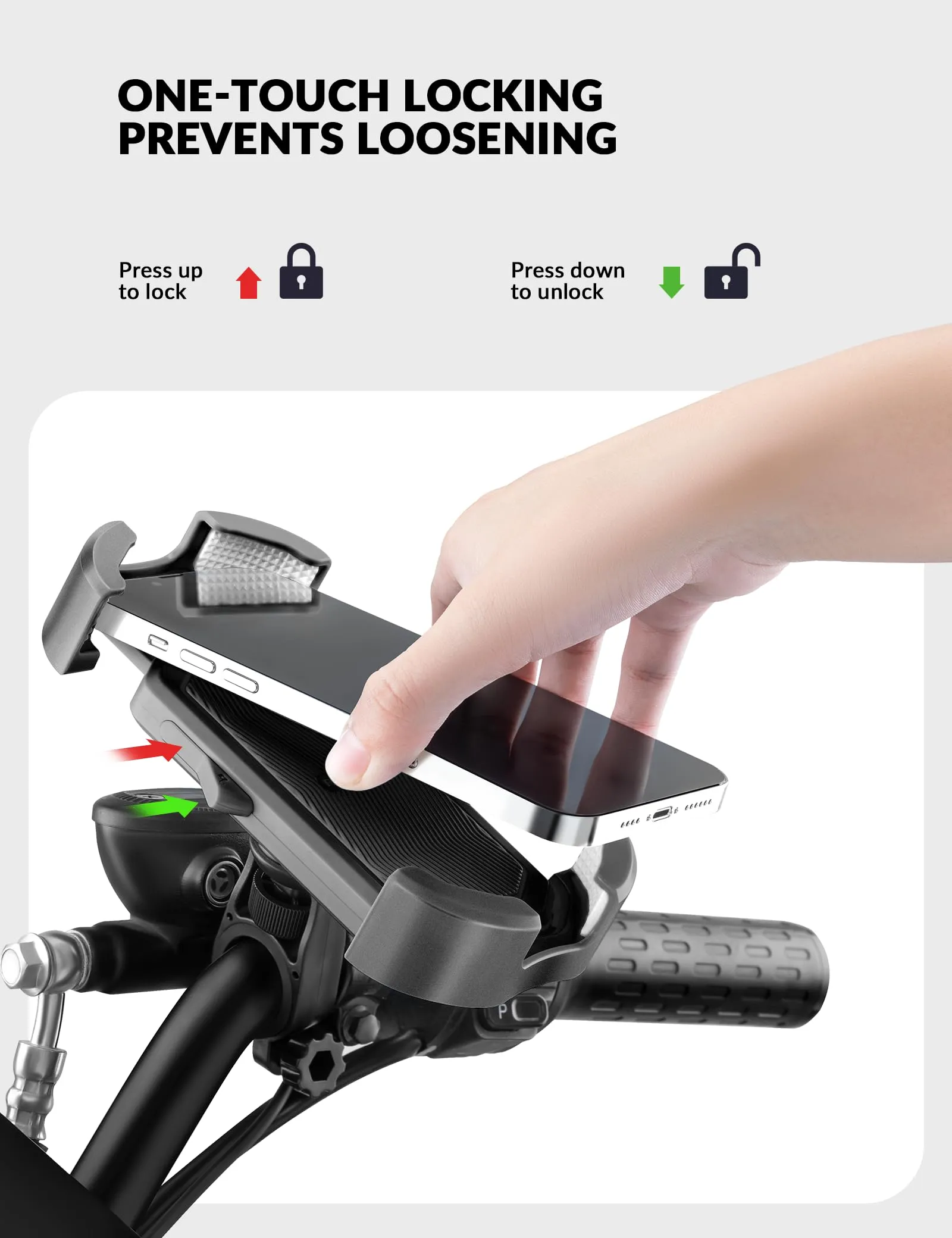 ROCKBROS Bike Phone Mount 360°Rotatable Phone Mount for Bicycle Motorcycle