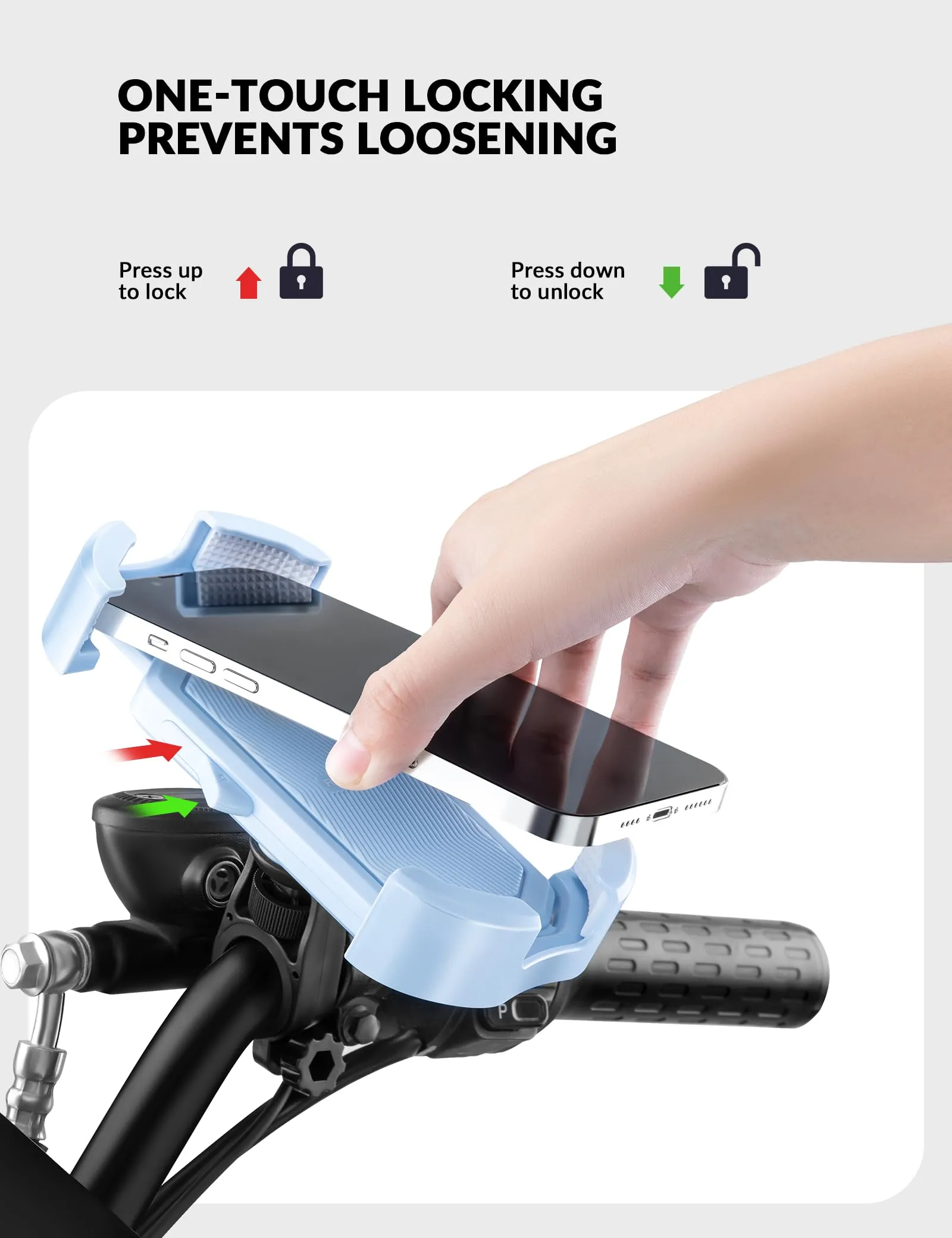 ROCKBROS Bike Phone Mount 360°Rotatable Phone Mount for Bicycle Motorcycle