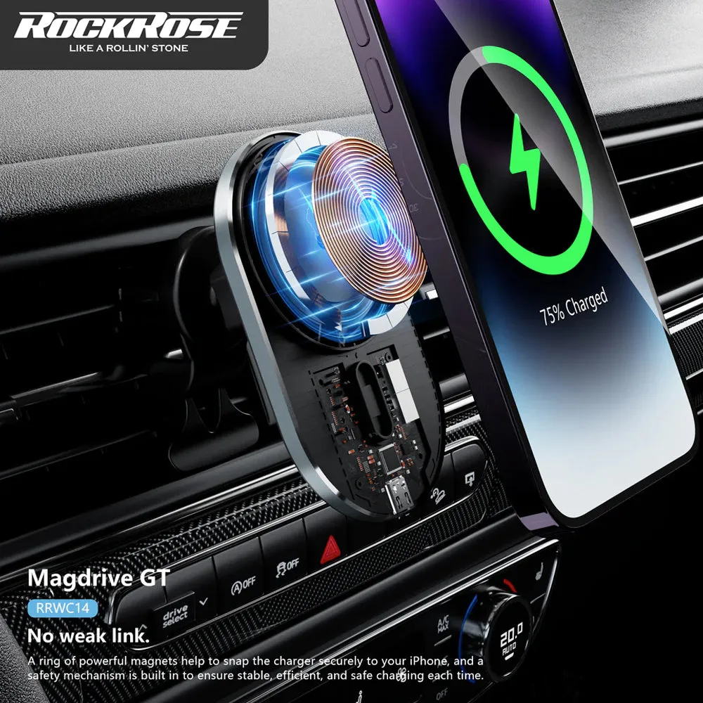 Rockrose 15W Wireless Magnetic Car Charger Magdrive Gt (Black)