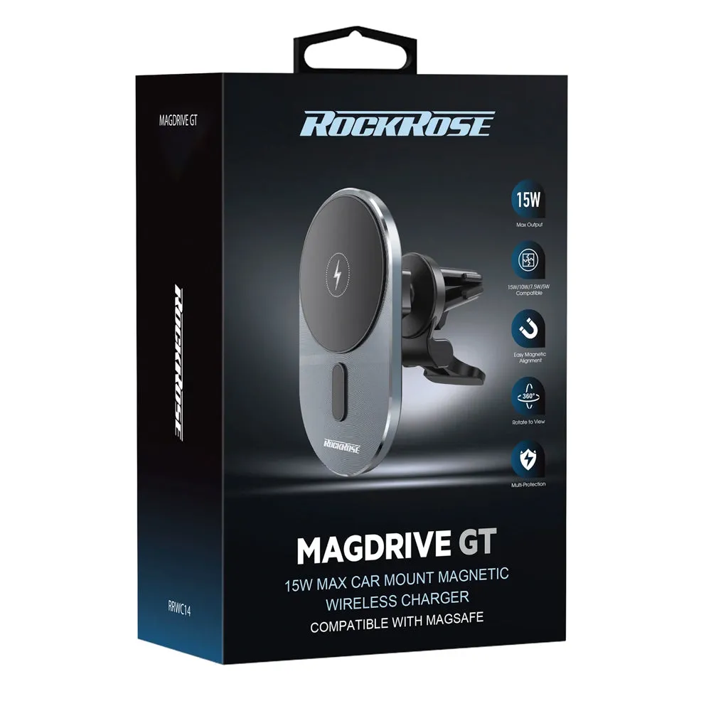 Rockrose 15W Wireless Magnetic Car Charger Magdrive Gt (Black)
