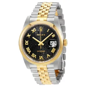 Rolex Datejust 36 Black Dial Stainless Steel and 18K Yellow Gold Jubilee Bracelet Automatic Men's Watch 116203BKJRJ