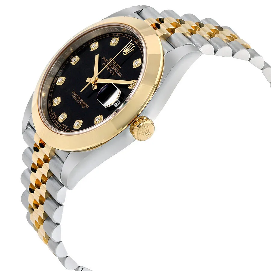 Rolex Datejust 41 Black Diamond Dial Steel and 18K Yellow Gold Jubilee Men's Watch 126303BKDJ