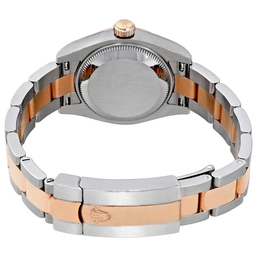 Rolex Datejust Black Diamond Dial Ladies Steel with 18K Everose Gold Oyster Watch 179161BKDO