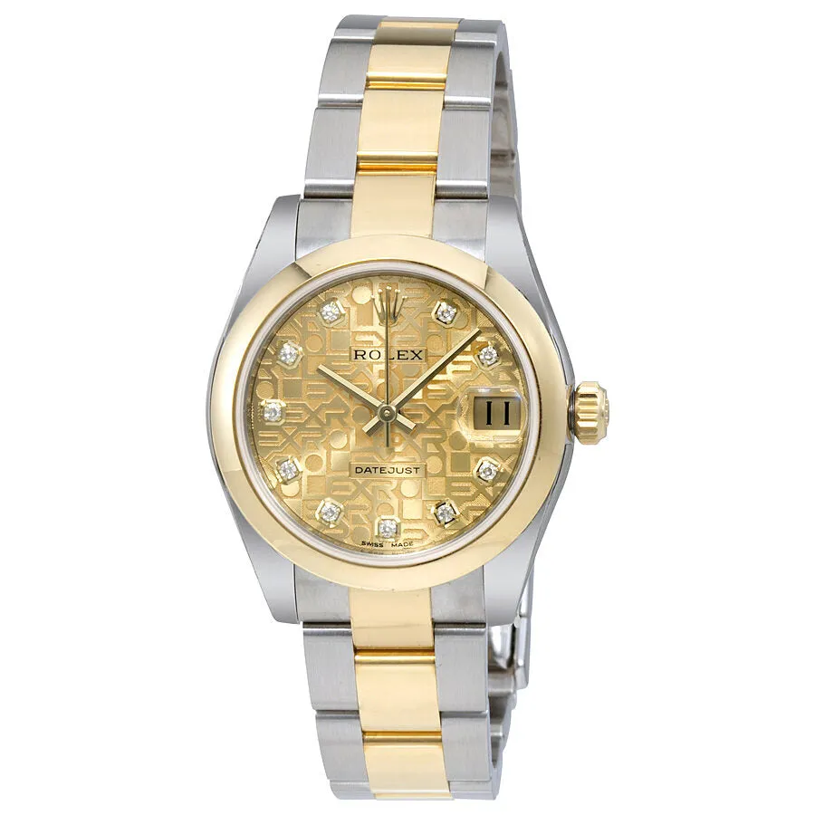 Rolex Datejust Champagne Jubilee Diamond Dial Steel and 18K Yellow Gold Ladies Watch 178243CJDO