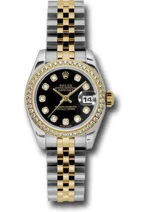 Rolex Lady Datejust Black Dial Diamond Automatic Watch 179383BKDJ