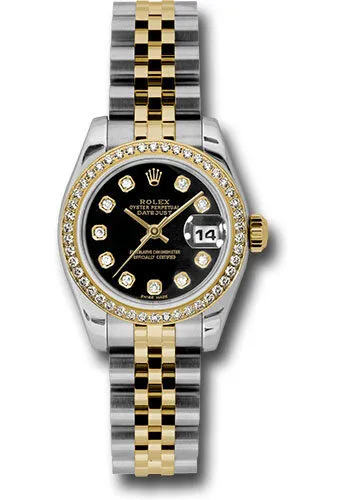 Rolex Lady Datejust Black Dial Diamond Automatic Watch 179383BKDJ