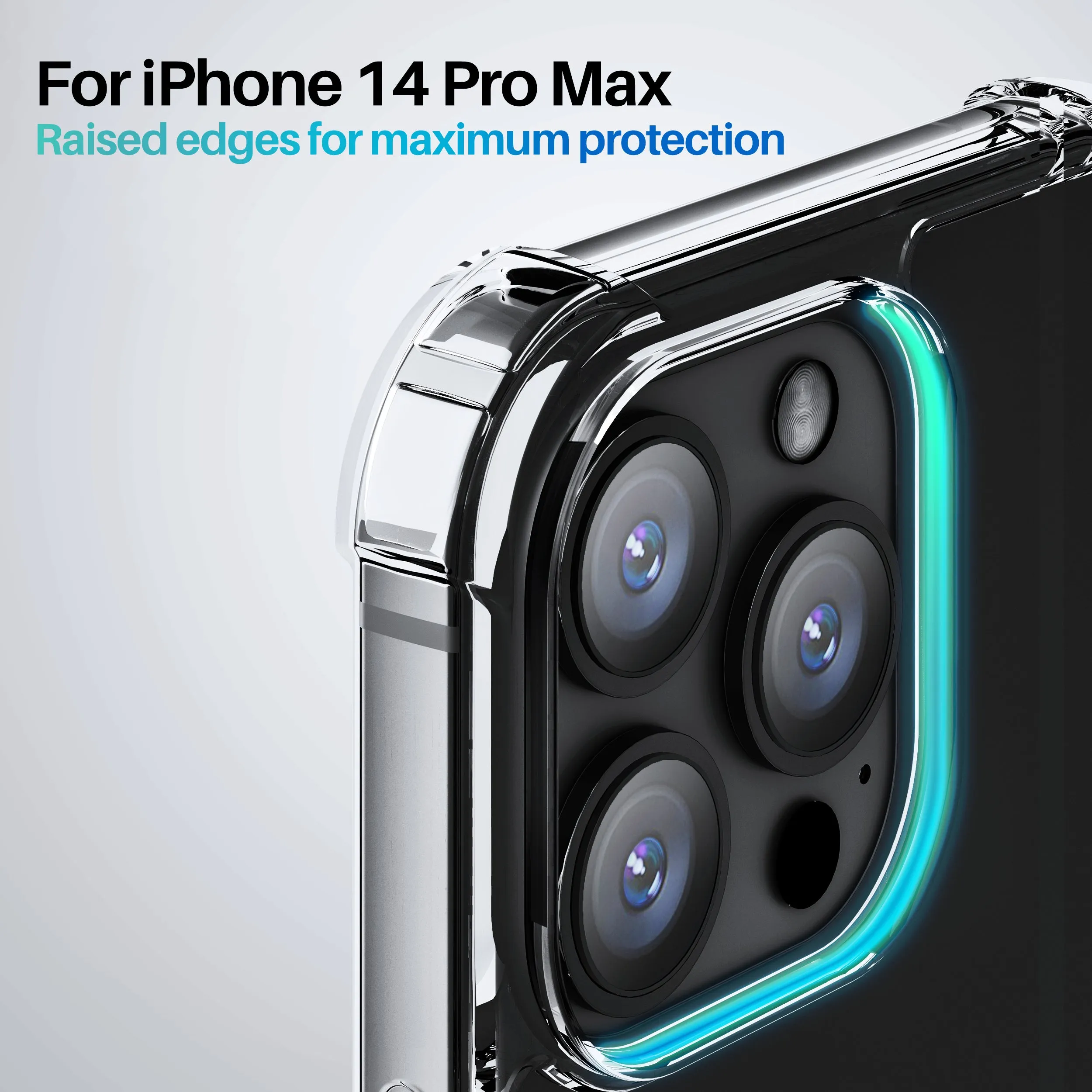 ROOCASE Plexis Clear Case for iPhone 14 Pro Max, 6.7 Inch, Slim Transparent Cover