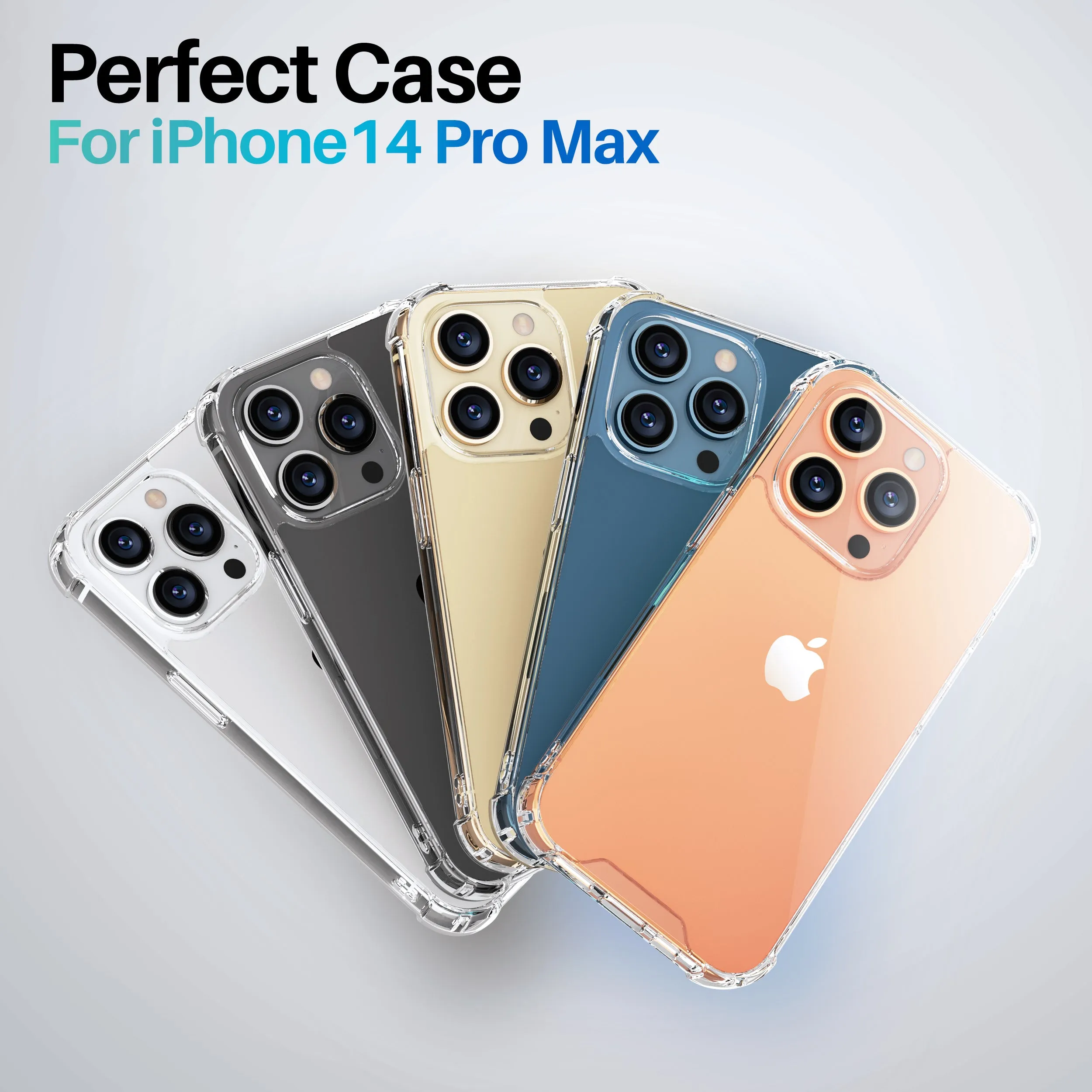 ROOCASE Plexis Clear Case for iPhone 14 Pro Max, 6.7 Inch, Slim Transparent Cover