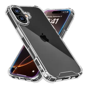 ROOCASE Plexis Clear Case for iPhone 16, Slim Transparent Cover