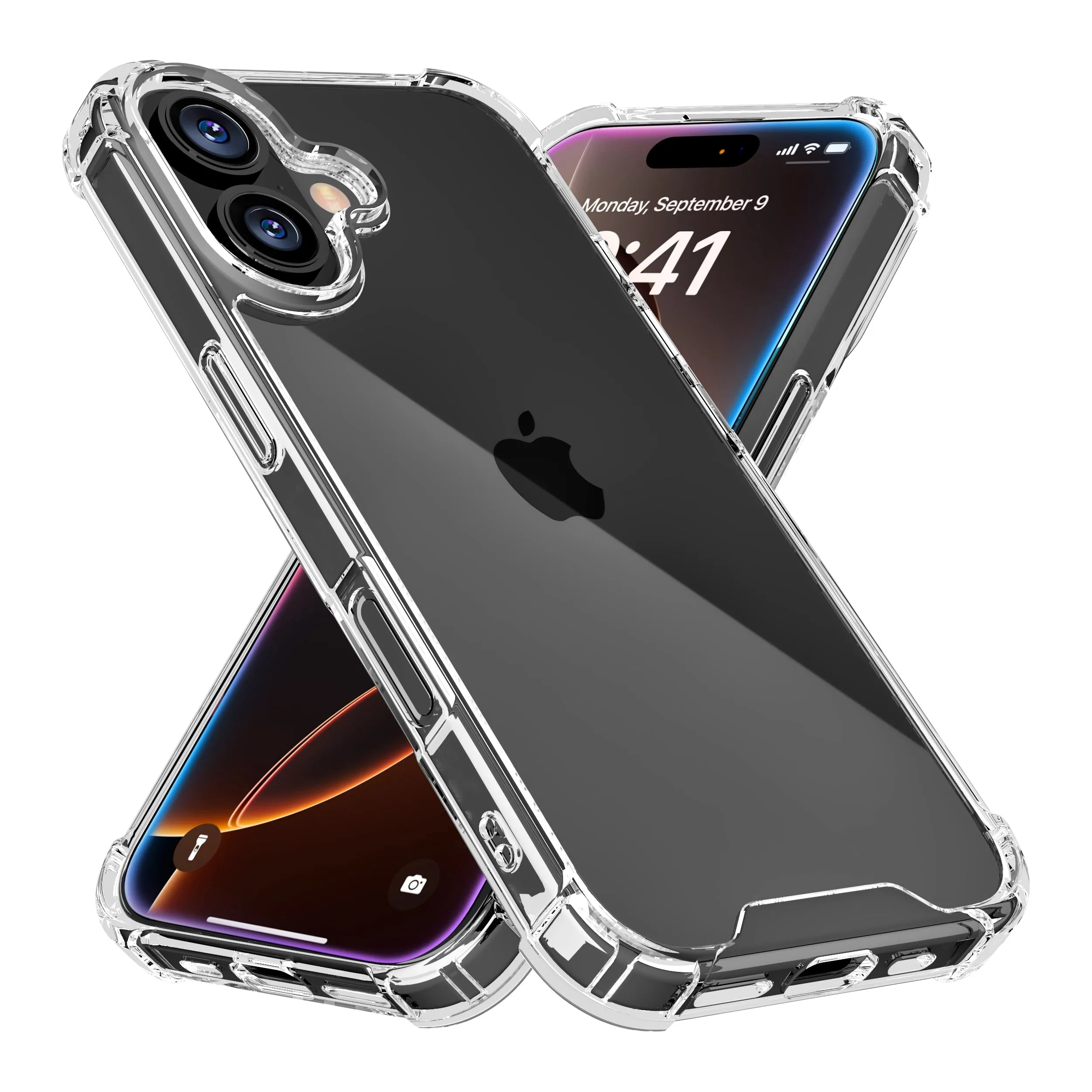 ROOCASE Plexis Clear Case for iPhone 16, Slim Transparent Cover