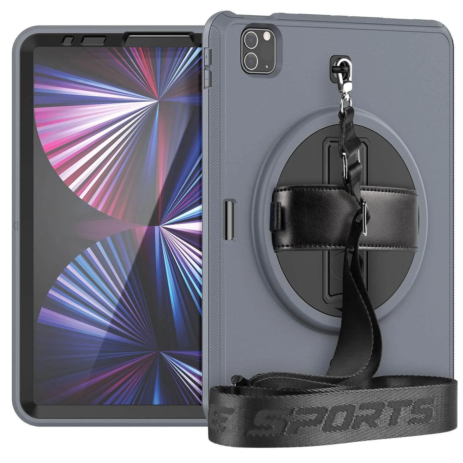 Rotation iPad 9 Kickstand Hand Strap Case