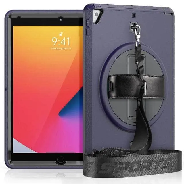 Rotation iPad 9 Kickstand Hand Strap Case